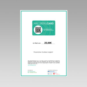 Hallbergcard Geschenk auch als PDF zum Download